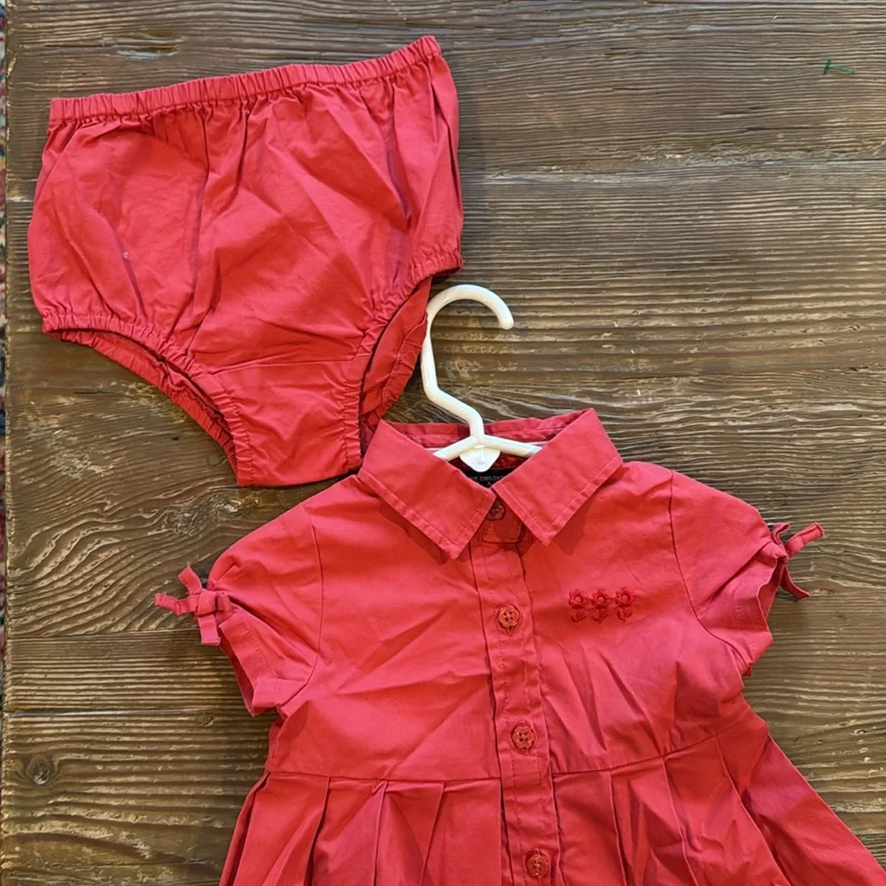 The children’s place cotton rust short sleeve Dress w/Bloomers 12 mo NWOT